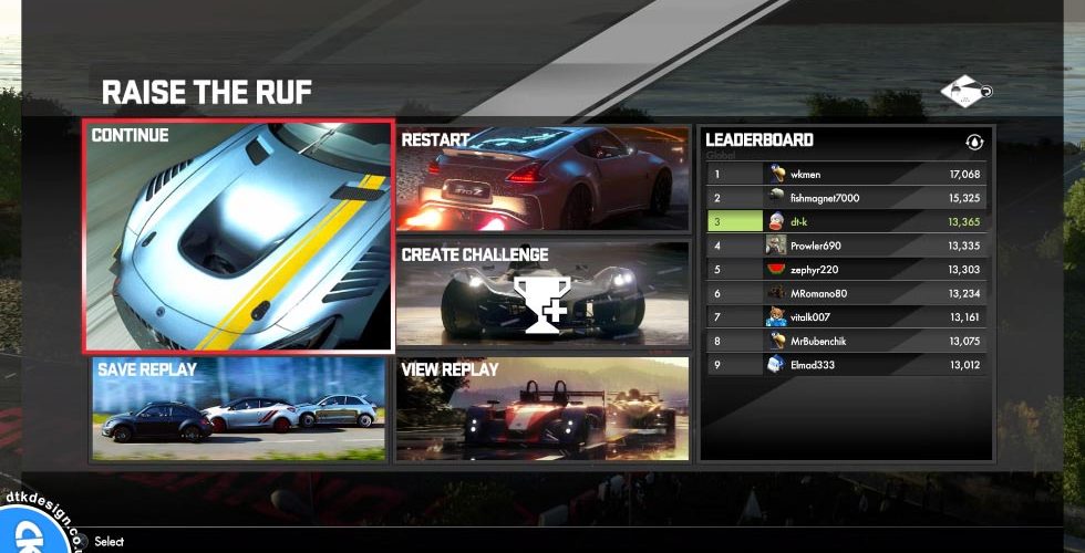 DriveClub - Raise the Ruf Challenge Leaderboard