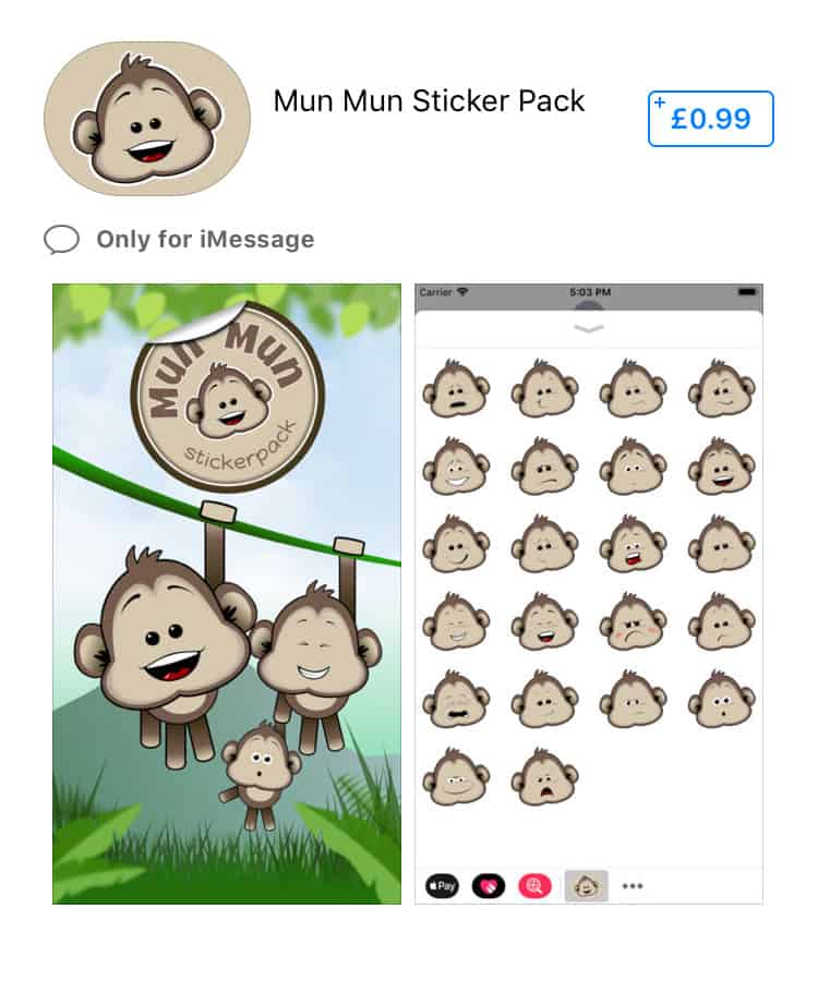 Mun Mun Stickerpack in iOS App Store