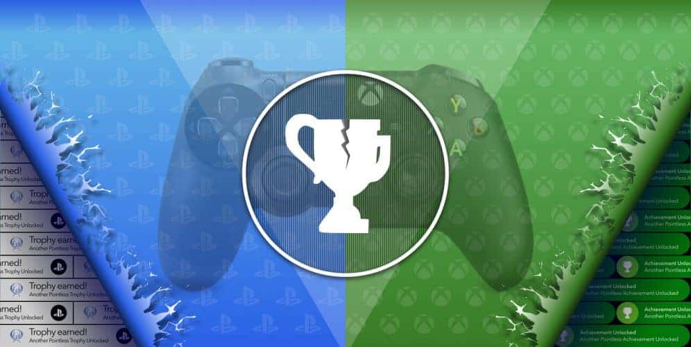 PlayStation trophies and Xbox achievements graphic